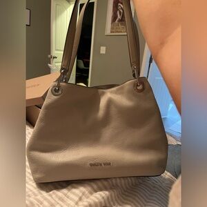 Michael Kors Cream Shoulder Bag with Sleek Leather Finish